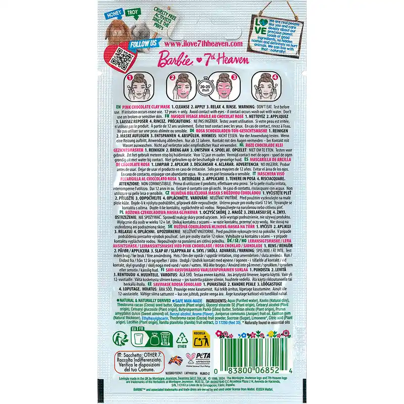 7 Heaven Barbie Pink Chocolate Clay Mask - Image 2