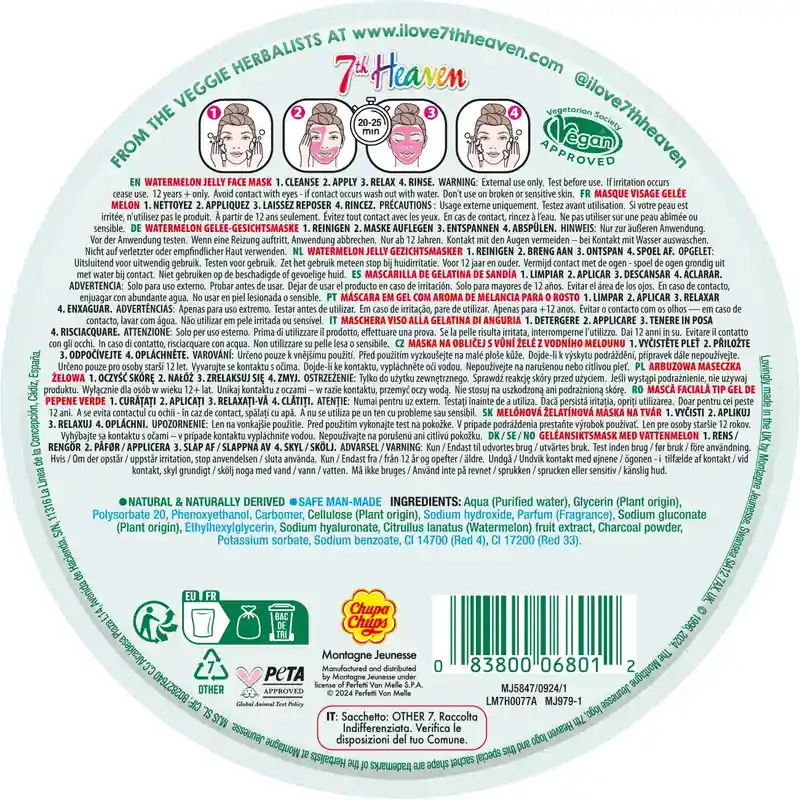 7 Heaven Jelly Chupa Chups Watermelon Jelly Mask - Image 2