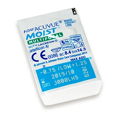 Acuvue 1 Day Moist Daily Multifocal Lenses , 30 units - -3.75, 8.4, Low, 14.30 - Image 2