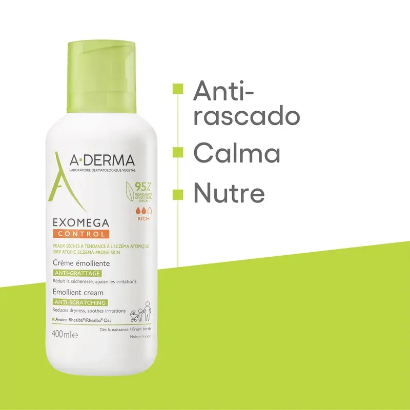 A-Derma Exomega Control Emollient Cream, 400 ml - Image 4