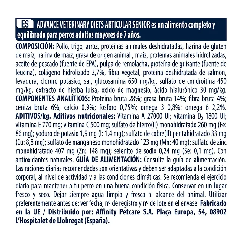 Advance Vet Canine Senior +7 Articular 3K, dog food for dogs - Image 4