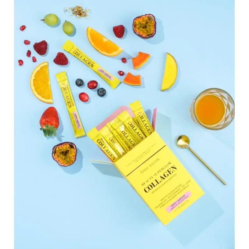 Alma Secret Beauty Superglow Collagen Mango & Passion Fruit Flavour , 30x4 grams - Image 3