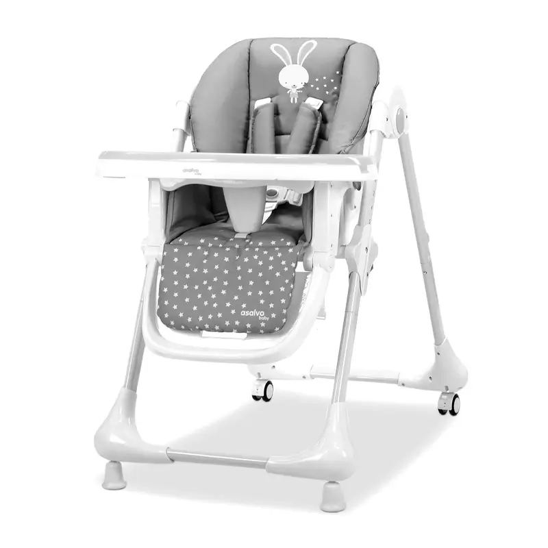 Asalvo Highchair With Wheels Bunny Grey - Image 7