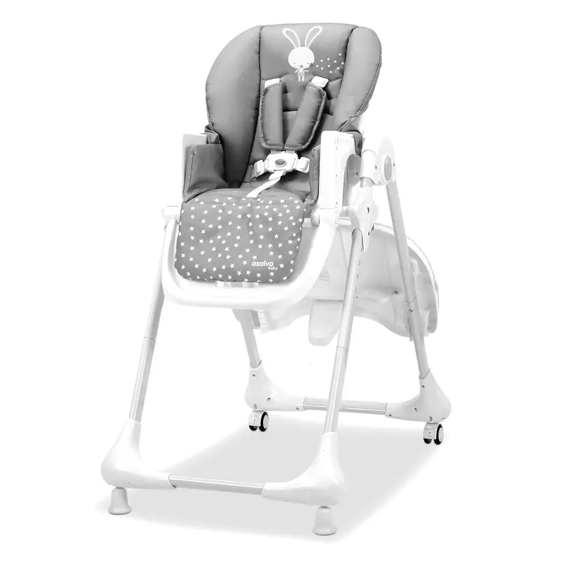 Asalvo Highchair With Wheels Bunny Grey - Image 8