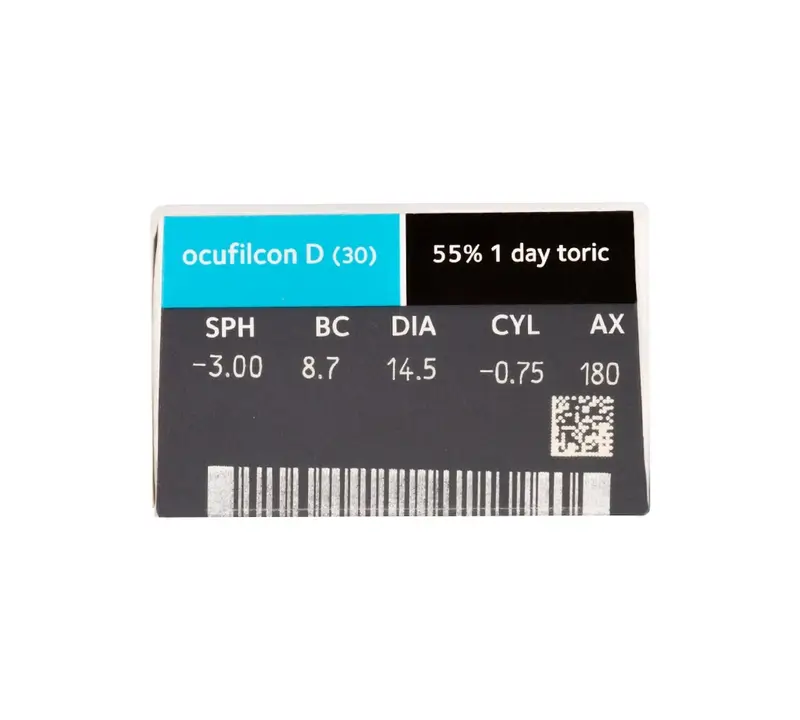 Biomedics 1 Day Daily Toric Lenses , 30 units - -2.75, -0.75, 180, 8.7, 14.50 - Image 2