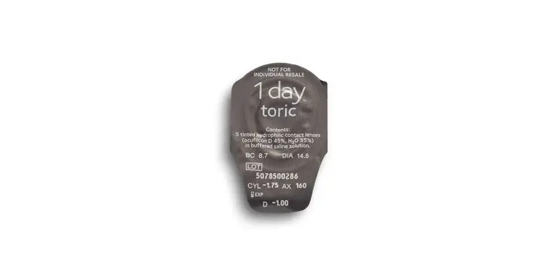 Biomedics 1 Day Daily Toric Lenses , 30 units - -1.00, -1.25, 180, 8.7, 14.50 - Image 3