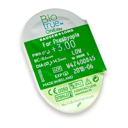 Biotrue One Day Daily Multifocal Lenses , 30 units - -1.00, 8.6, High, 14.2 - Image 3