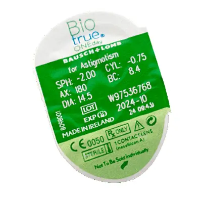 Biotrue One Day Daily Toric Lenses , 30 units - -4.25, -1.25, 180, 8.4, 14.50 - Image 3