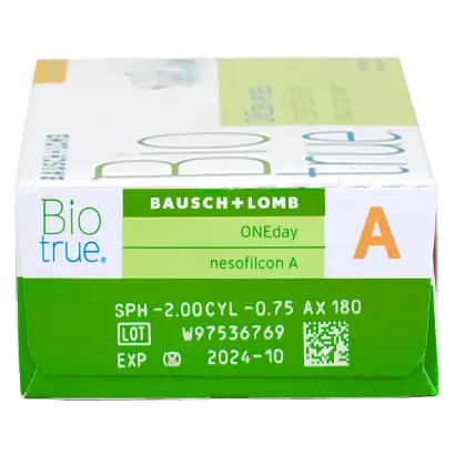 Biotrue One Day Daily Toric Lenses , 30 units - -9.00, -0.75, 100, 8.4, 14.50 - Image 2