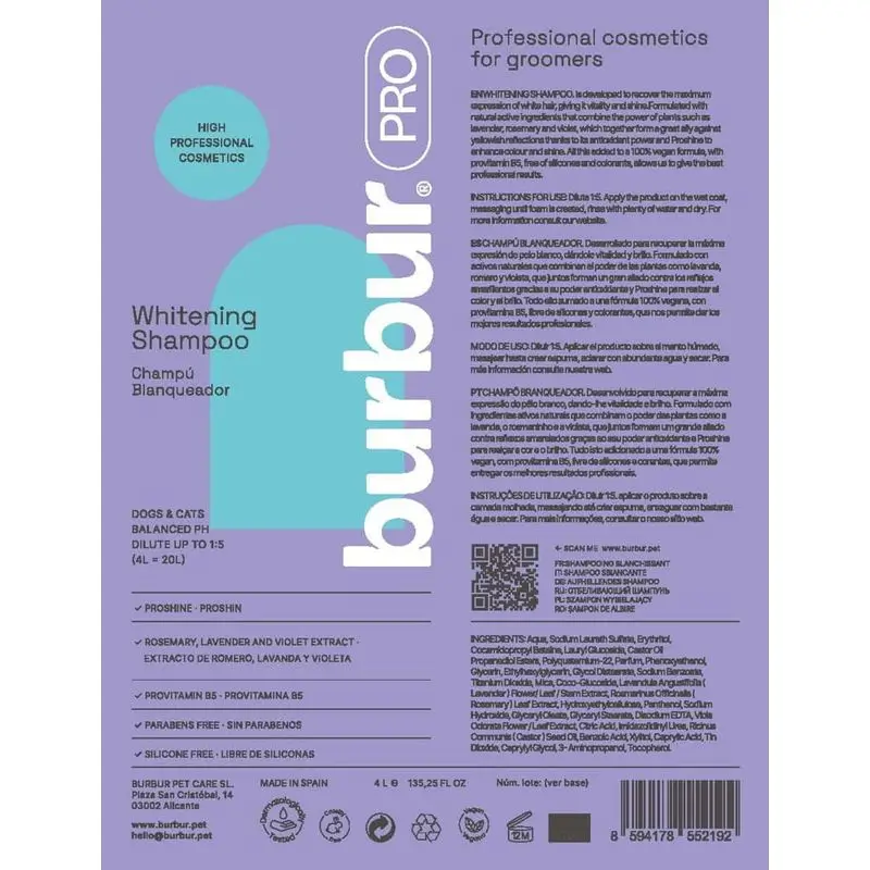 Burbur Pro Whitening Shampoo 1000Ml - Image 2