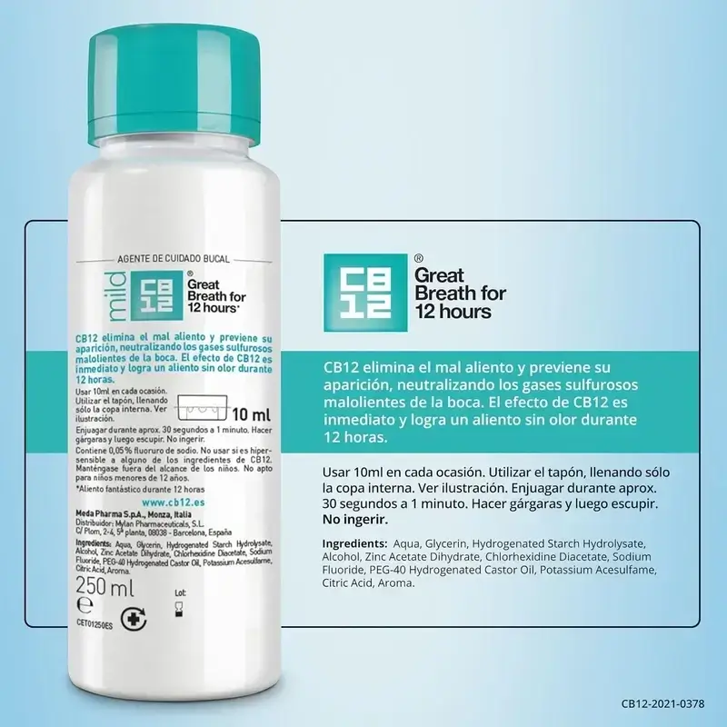 Cb12 Mild Mouthwash Mild Mint Flavoured Halitosis Mouthwash, 2X250 Ml - Image 8