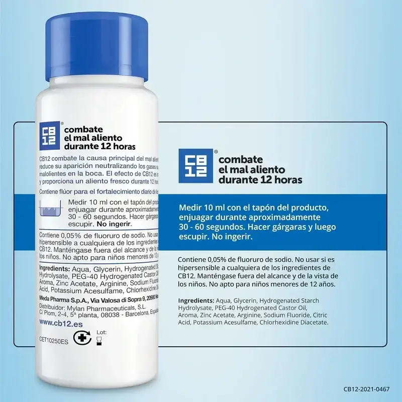 Cb12 Mint Mouthwash Mint Flavoured Halitosis Mouthwash, 2X250 Ml - Image 8