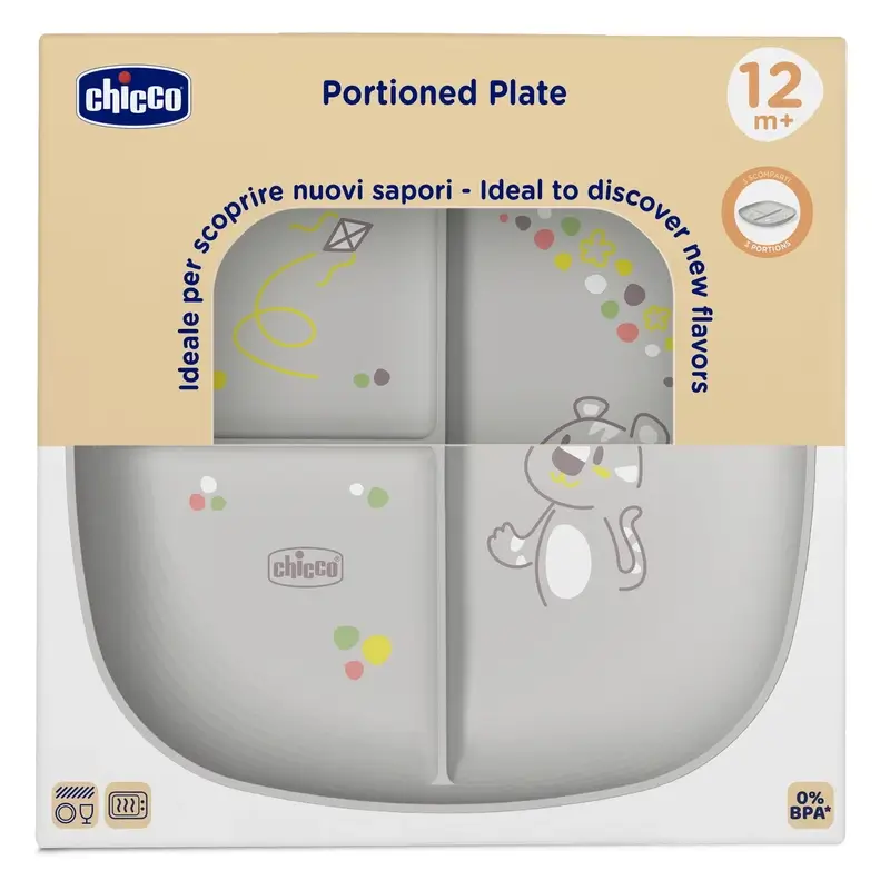 Chicco Dish With Compartments 12M+ Grey - Image 2