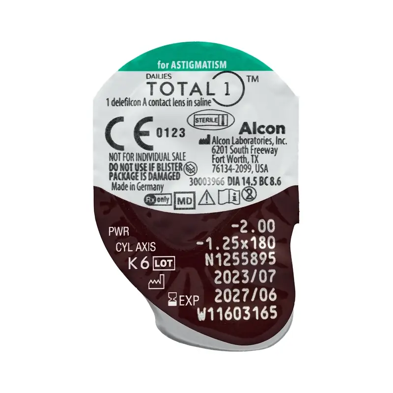 Dailies Total1 Daily Toric Lenses , 30 units - -2.00, -1.25, 60, 8.6, 14.50 - Image 6