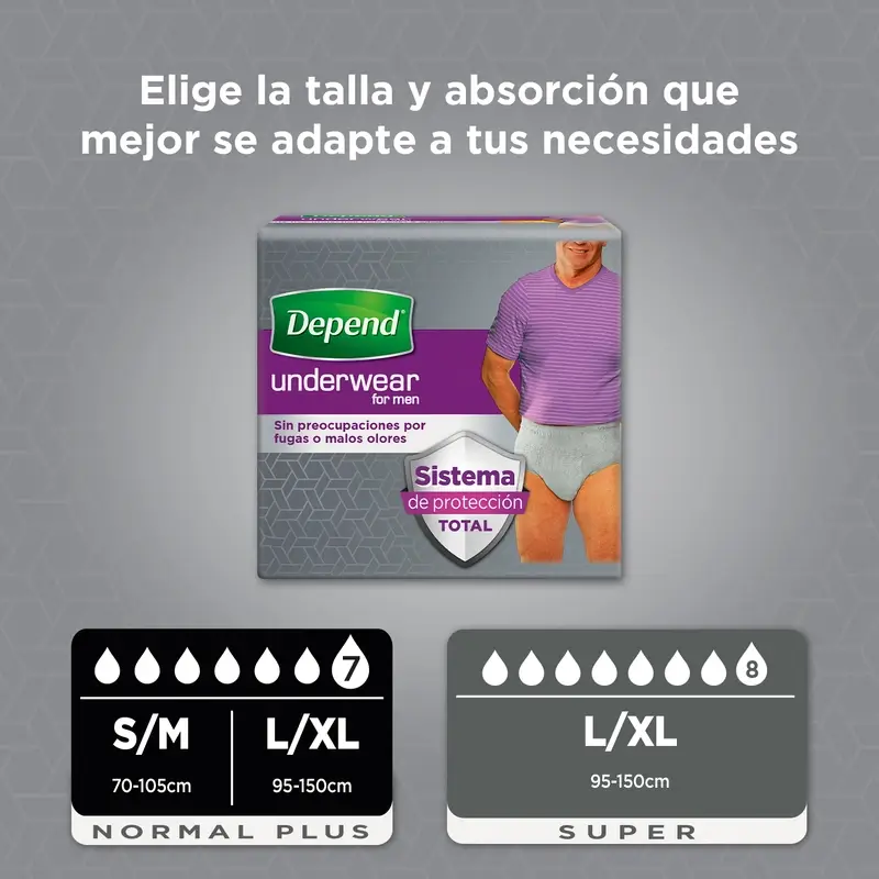 Depend Normal S/M Adult Male Nappy , 10 pieces - Image 4