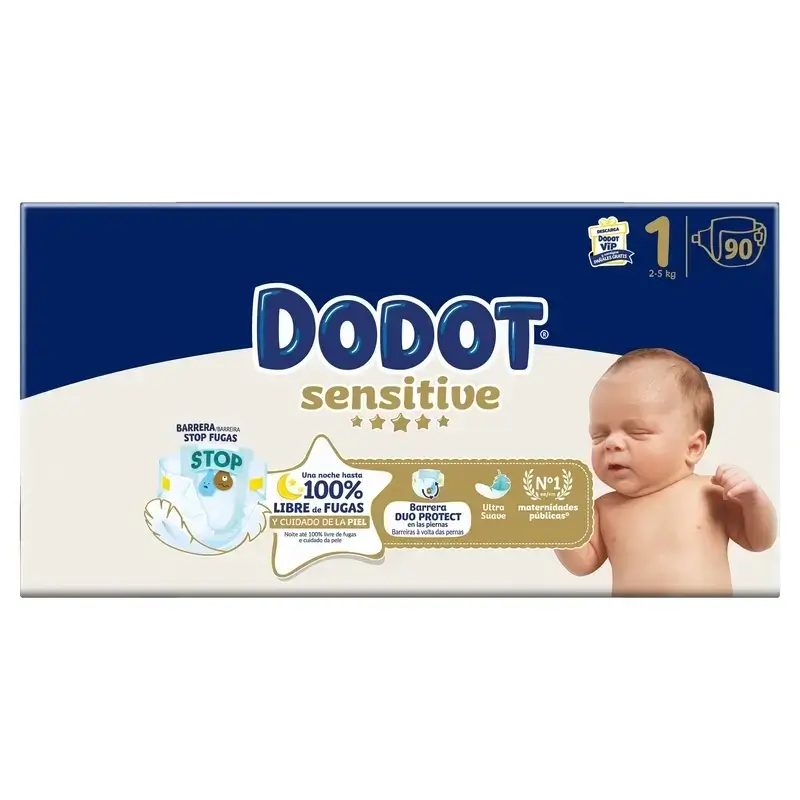 Dodot Sensitive Nappy Sensitive Jumbo Pack Size 1, 3X90 Units - Image 3