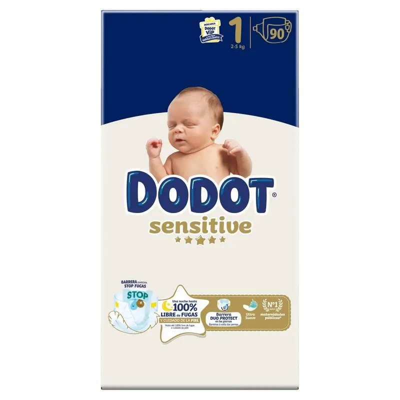 Dodot Sensitive Size 1, 2kg-5kg, 90 Nappies - Image 2