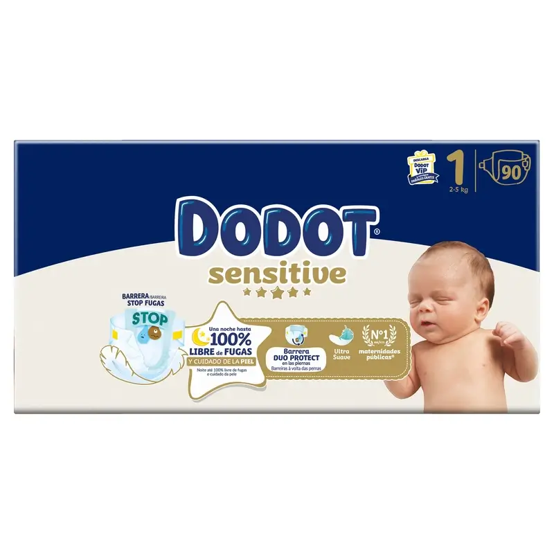 Dodot Sensitive Size 1, 2kg-5kg, 90 Nappies - Image 3