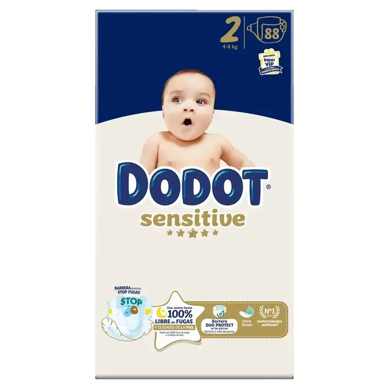Dodot Sensitive Nappy Sensitive Jumbo Pack Size 2 , 3X88 Units - Image 2