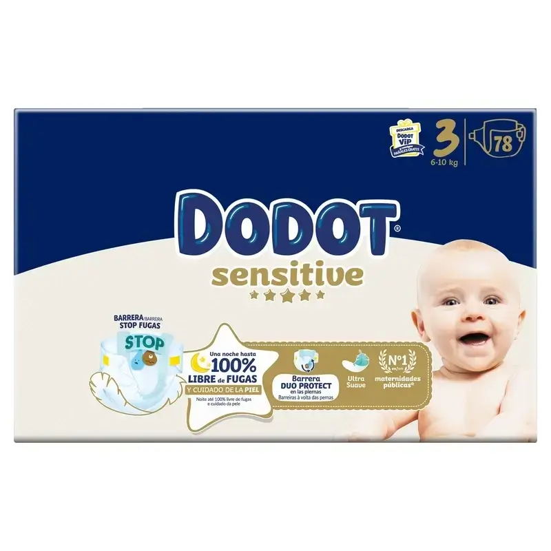 Dodot Sensitive Jumbo Sensitive Nappy Pack Size 3, 2x78 Units - Image 3