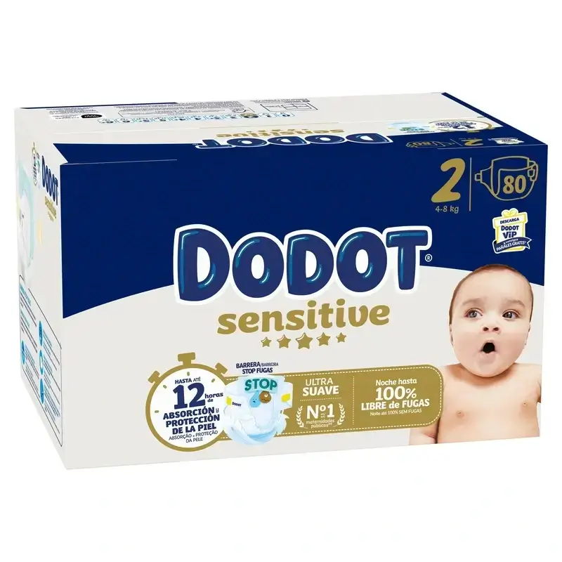 Dodot Sensitive Size 2 Box, 4 x 80 Nappies - Image 3