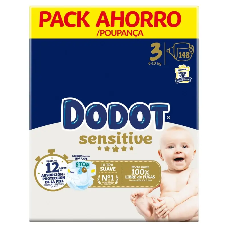 Dodot Sensitive Size 3, Nappies, 6Kg-10Kg , 148 pcs - Image 6