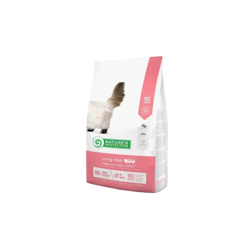 Natures Protection Detox Cat Adult Long Hair Poultry, 400 g