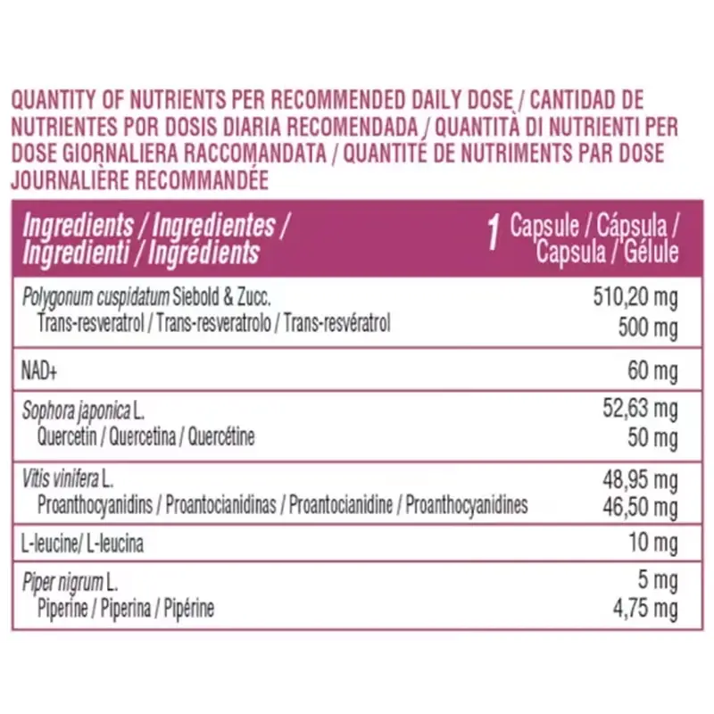 Nutralie Trans Resveratrol & Nad+ Complex With Quercetin + Piperine, 60 capsules - Image 5