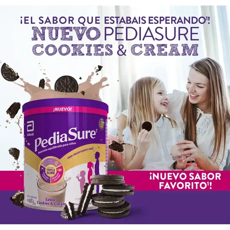 Pediasure Cookies & Cream + Drink Chocolate Kids, 850 gr + 4 Bottles Vanilla x 220 ml - Image 3