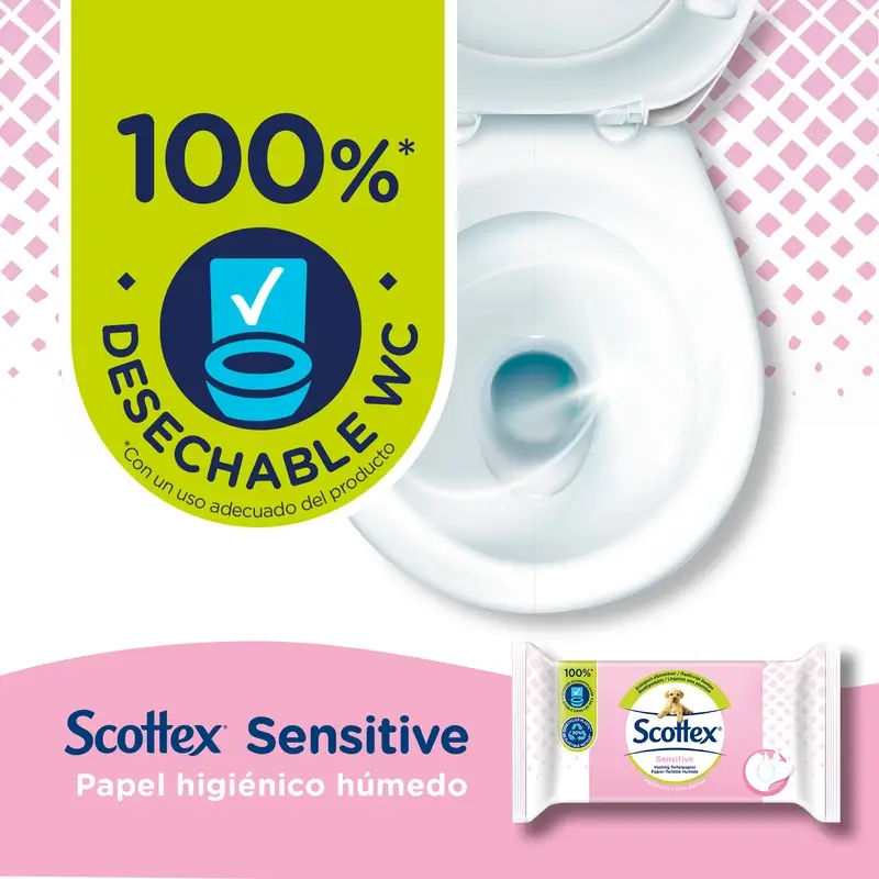 Scottex Sensitive Moist Toilet Paper , 38 pcs. - Image 2