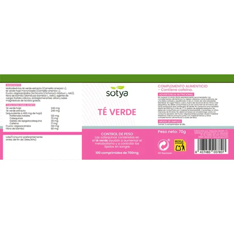 Sotya Green Tea 700 Mg , 100 tablets - Image 4