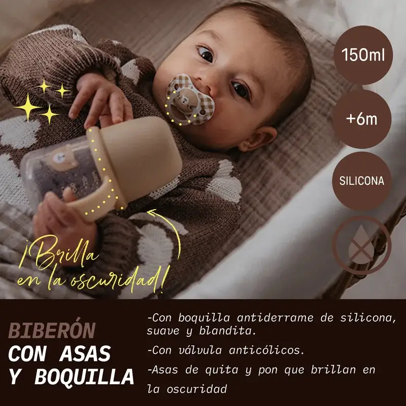 Suavinex Night Bottle Night & Day +6 Months Wild&Free Beige, 150 ml - Image 2