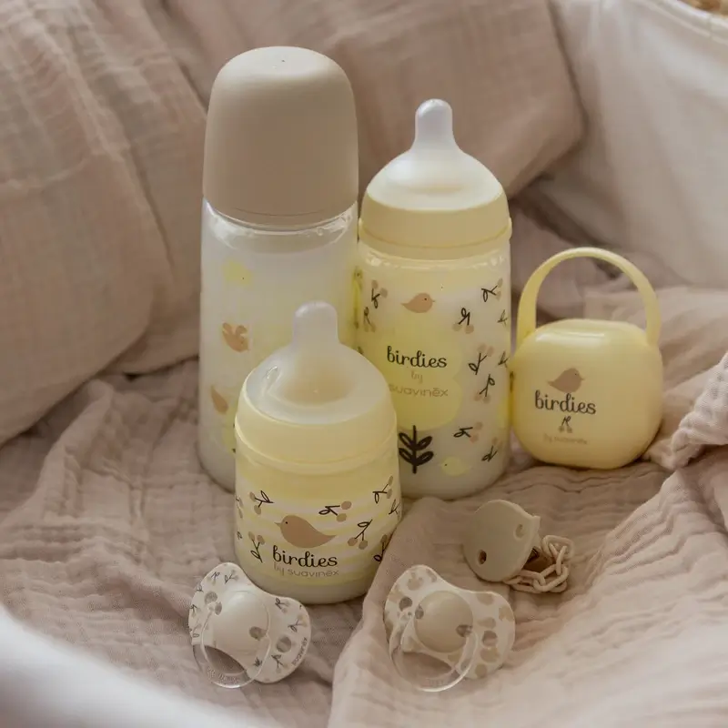 Suavinex Feeding Bottle Teat Sx Pro Dense Flow (L) +6 Months Birdies Beige, 360 ml - Image 6