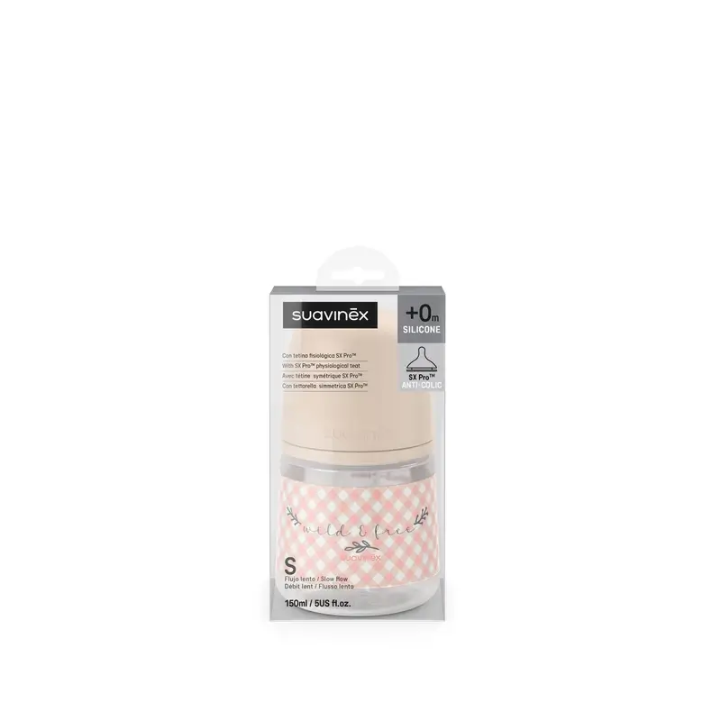 Suavinex Bottle Nipple Sx Pro Slow Flow (S) +0 Months Wild&Free Pink, 150 ml - Image 5