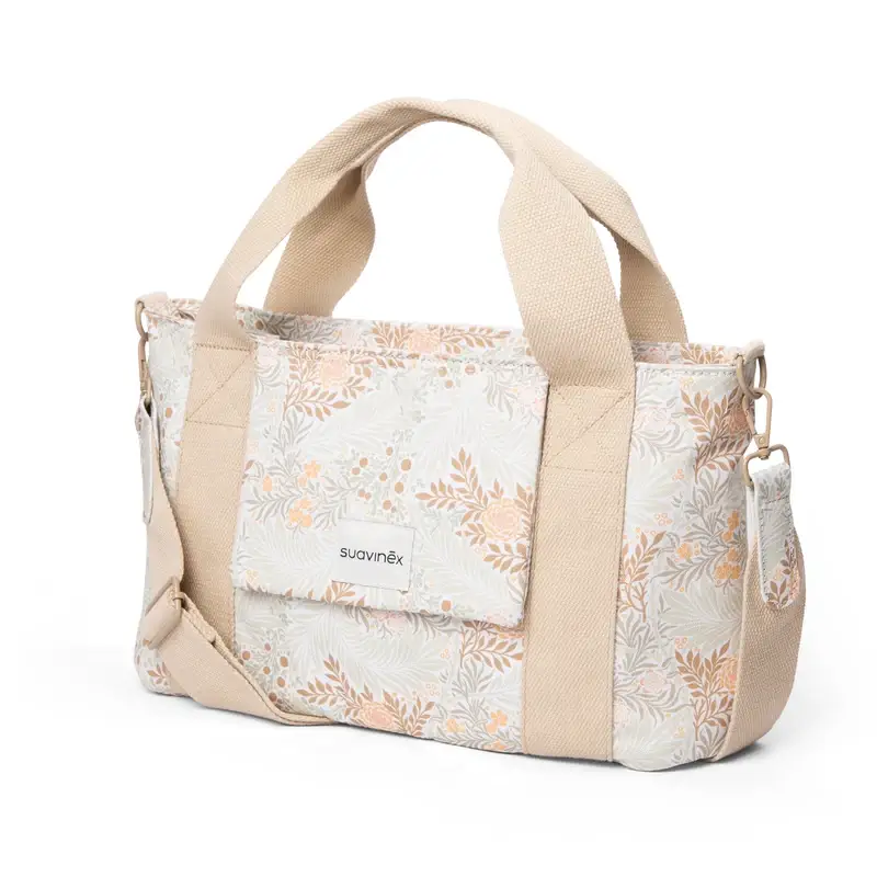 Suavinex Rectangular Poetry Beige Printed Bread Basket Baby Carriage Bag - Image 7