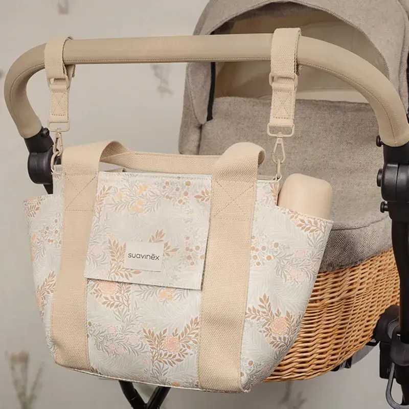 Suavinex Baby Trolley Bag Bread Bag Poetry Print Beige - Image 2