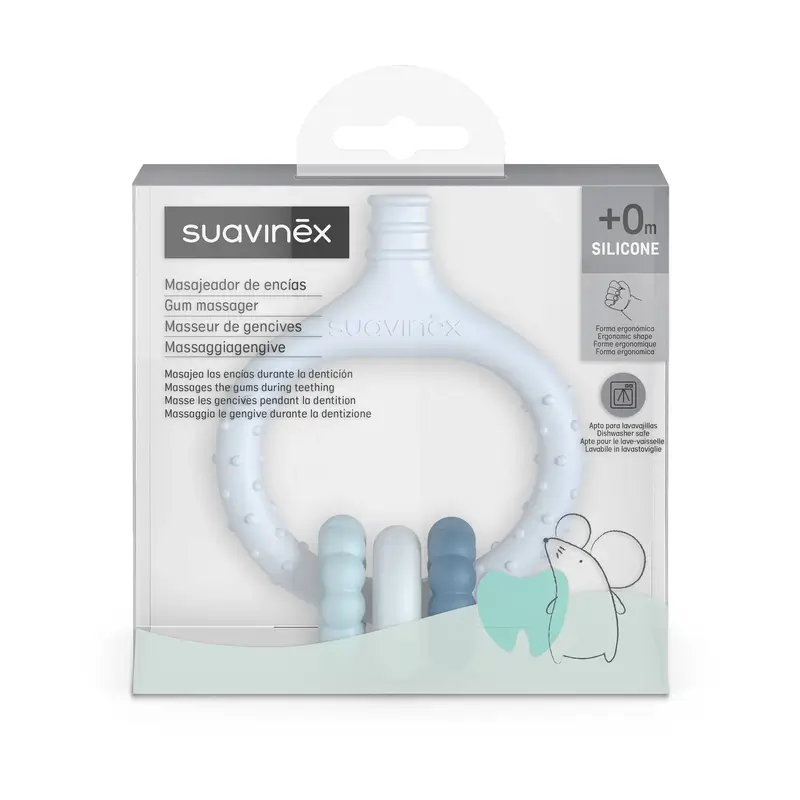 Suavinex Baby Gum Massager +0 Months, Blue - Image 3