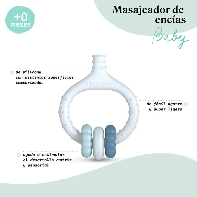 Suavinex Baby Gum Massager +0 Months, Blue - Image 4