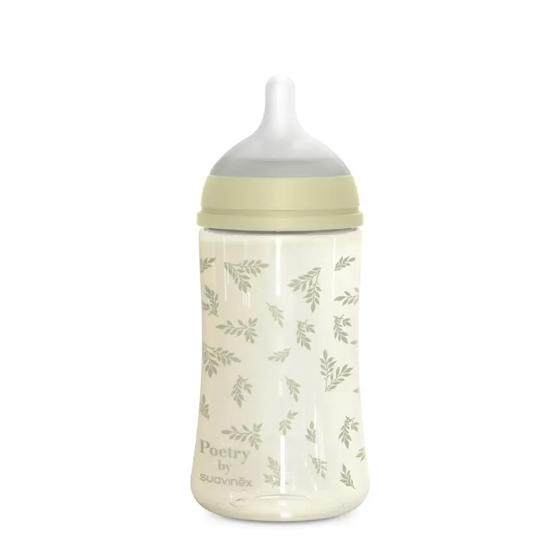 Suavinex Feeding Bottle 270 Ml, Medium Flow (M), +3 Months, Green Poetry - Image 2