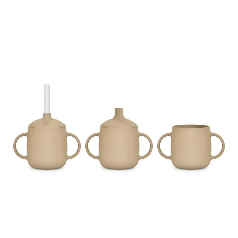 Suavinex 3-in-1 Silicone Learning Cup, +6 Months, Beige - Image 3