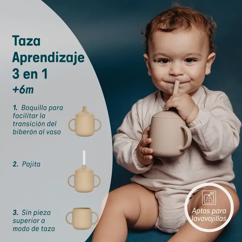 Suavinex Learning Cup 3-In-1 Silicone, +6 Months, Green - Image 10