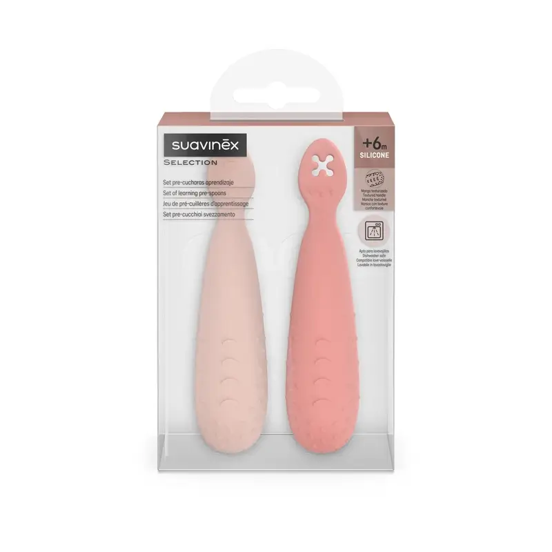 Suavinex Pack 2 Silicone Spoons, +6 Months, Pink - Image 3