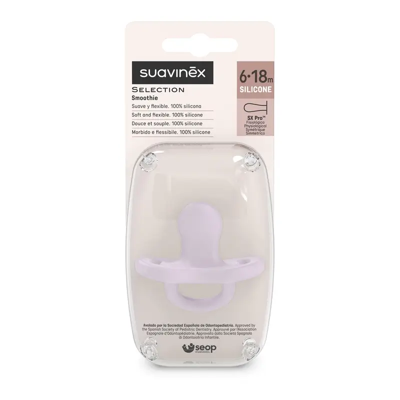Suavinex Pacifier All Silicone Pacifier Sx Pro, 6/18 Months, Lavender - Image 3