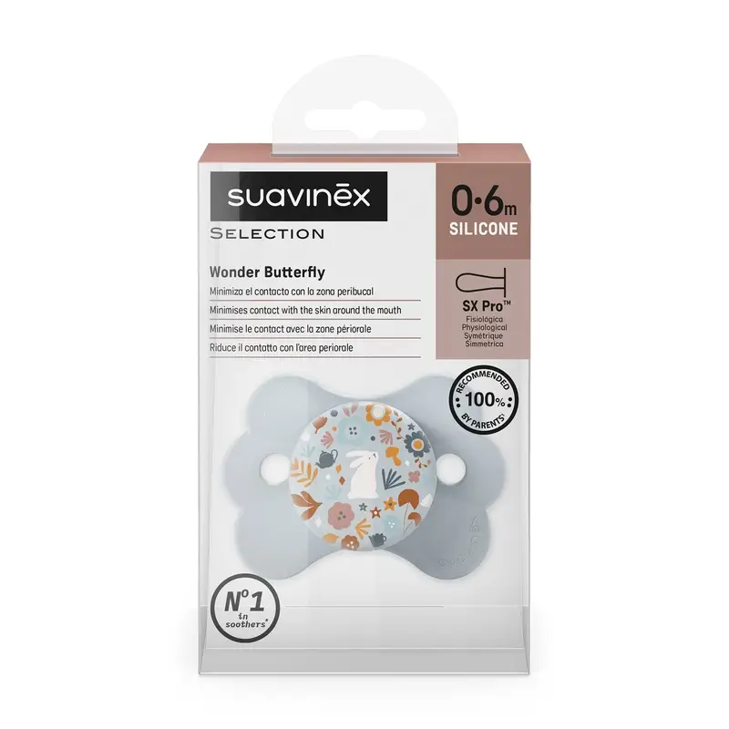 Suavinex Soother Sx Pro 0/6 Months, Wonderland Blue - Image 3