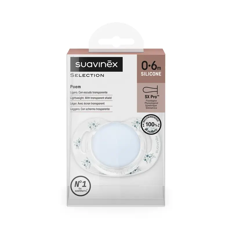 Suavinex Soother Sx Pro 0/6 Months, Poetry Blue - Image 3