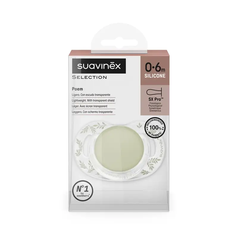 Suavinex Soother Sx Pro 0/6 Months, Green Poetry - Image 3