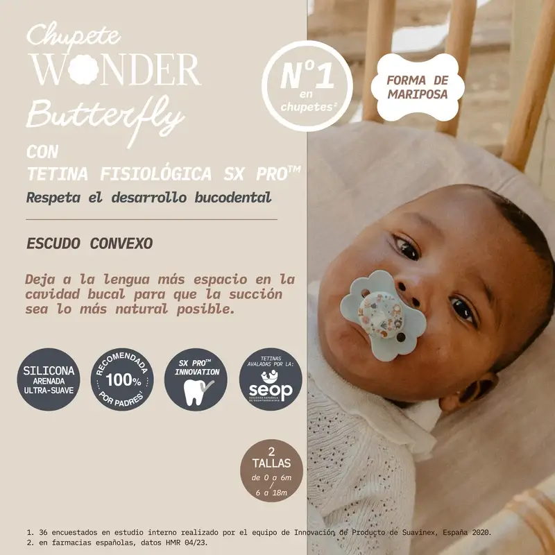 Suavinex Soother Sx Pro 0/6 Months, Wonderland Plain Blue - Image 7