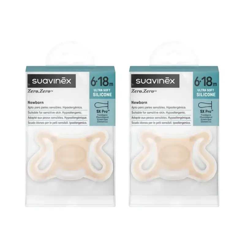Suavinex Pacifier Zero Zero, 6/18 Months, Fair, 2 Units